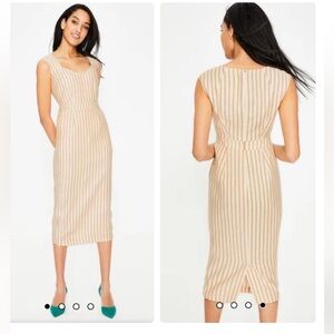Boden Frances Midi Dress - Yellow Ochre Stripe